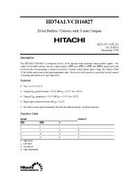 Datasheet  HD74ALVCH16827