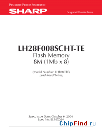 Datasheet  LH28F008SCHT-TE
